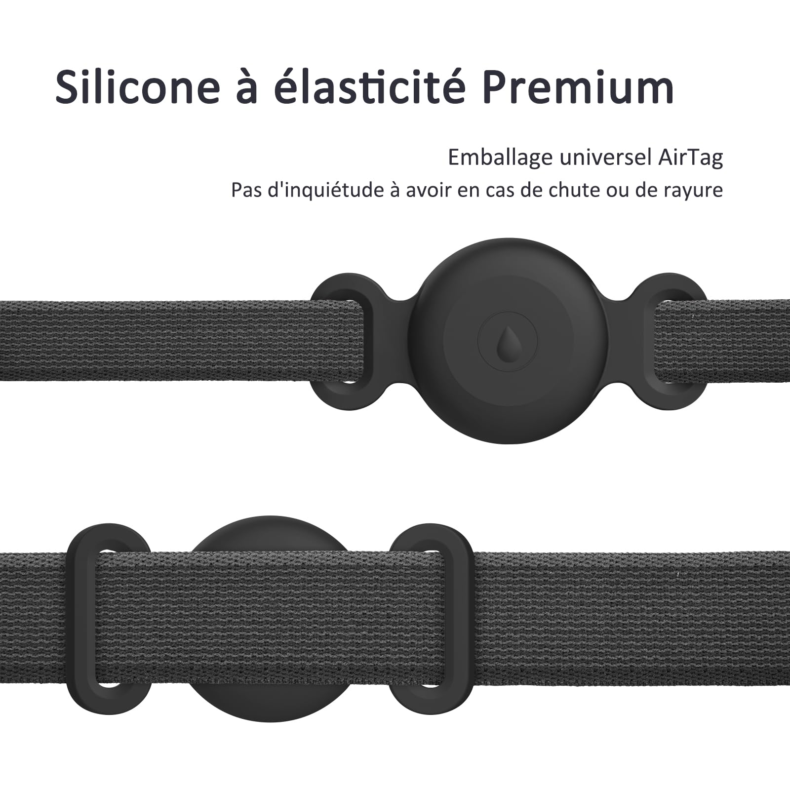 Vancle Airtag Étuis Collier pour Chien et Chat, Coque en Silicone Étanche pour Apple AirTag GPS Finder, 1pc Housse de AirTag Protection pour Pet Colliers de Compagnie Anti-Perte Porte-clés AirTag