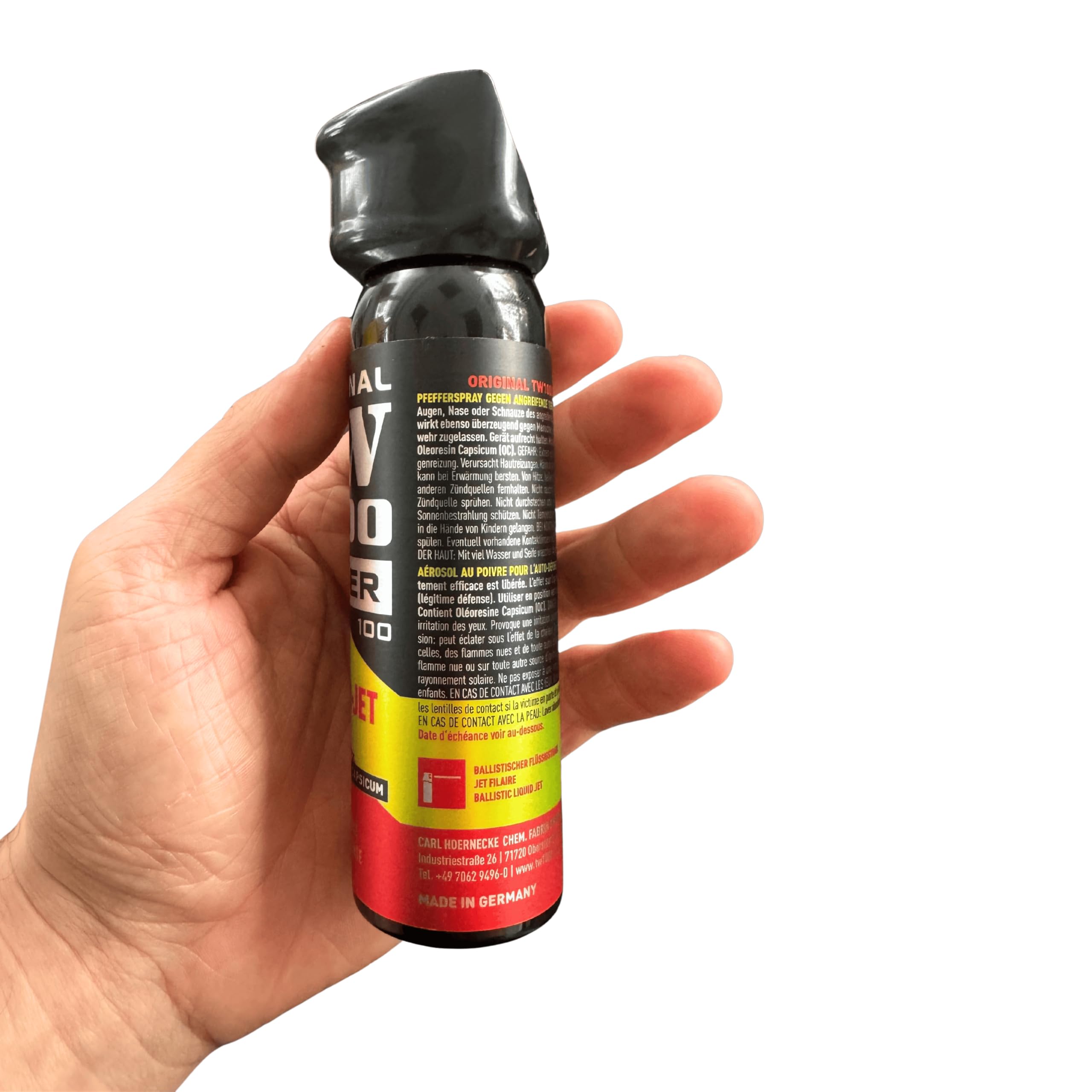 Pfefferspray 100 ml Weitstrahl Jet Pepper-Jet Super 100 zur Tierabwehr mit Flip-Top-Deckel