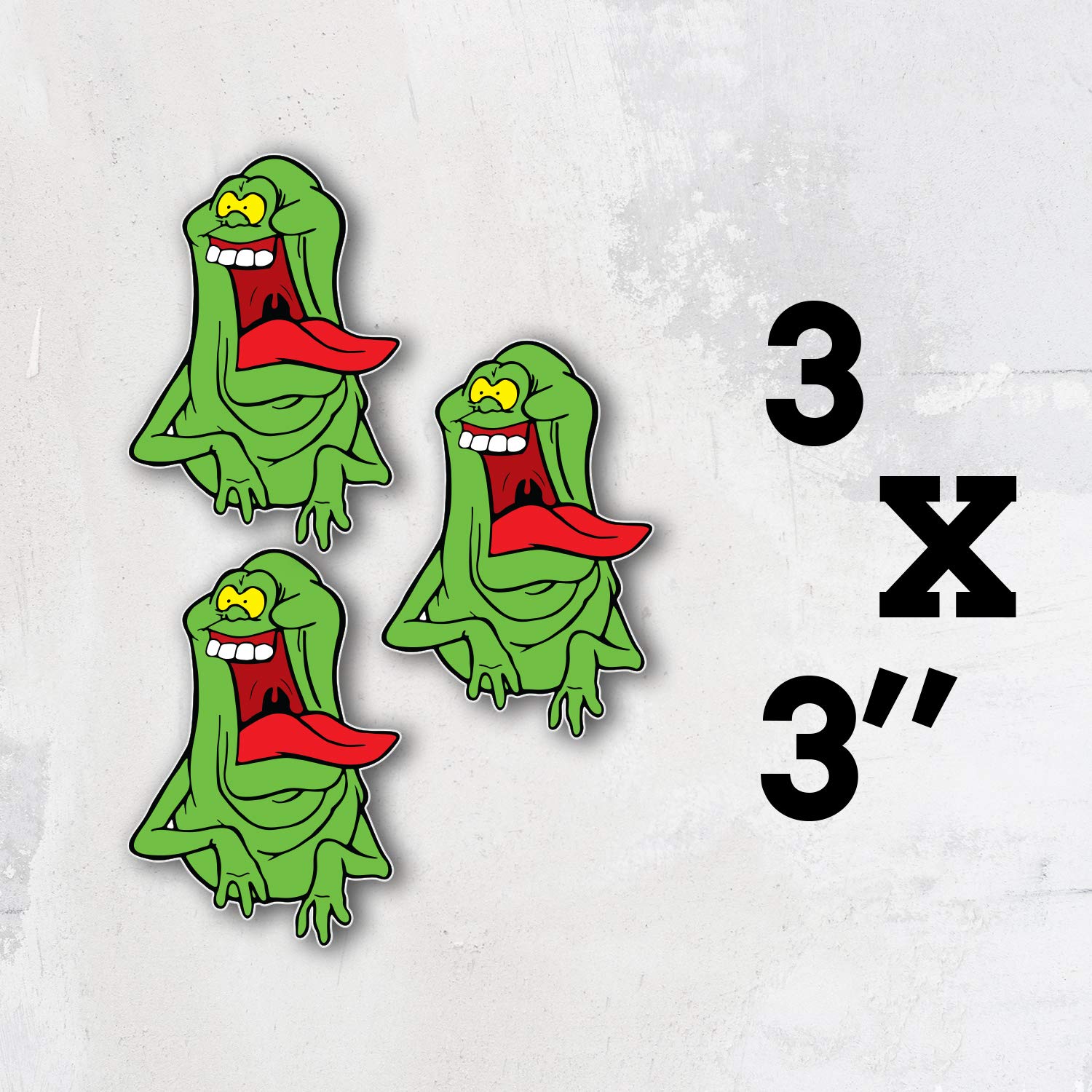 Ghostbusters Cartoon Funny Slimer Vinyl Sticker Art Decal Set of 3 Pieces - 3'' Longer Side