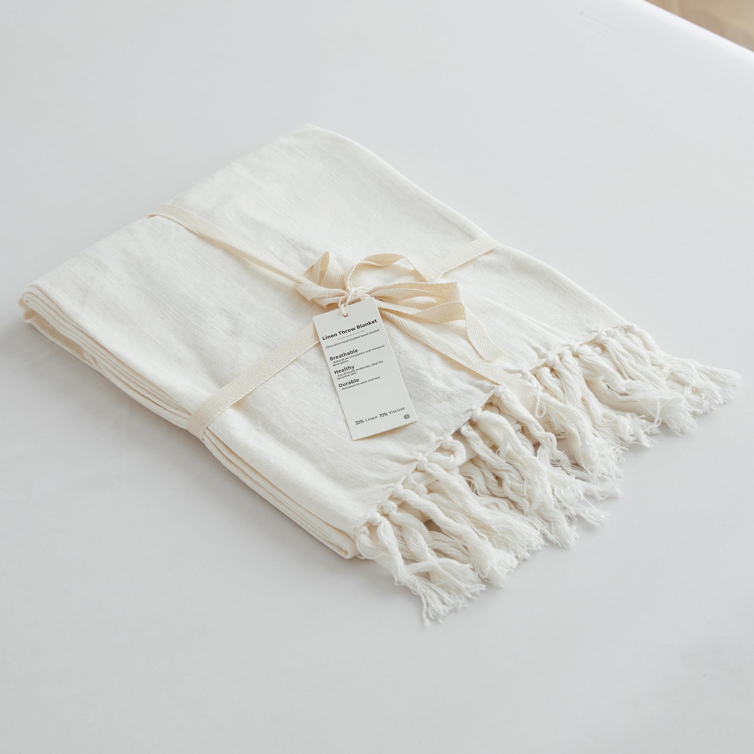 Couverture en lin anti transpiration pour lit et canapé plaid respirant été hiver