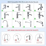 Hibbent 2 Pack Faucet to Dishwasher Adapter, Quick-Connect Dishwasher Snap-On Connection, with Swivel Ball Joint and Faucet Aerator, Male 15/16 Inch and Female 55/64 Inch, Chrome