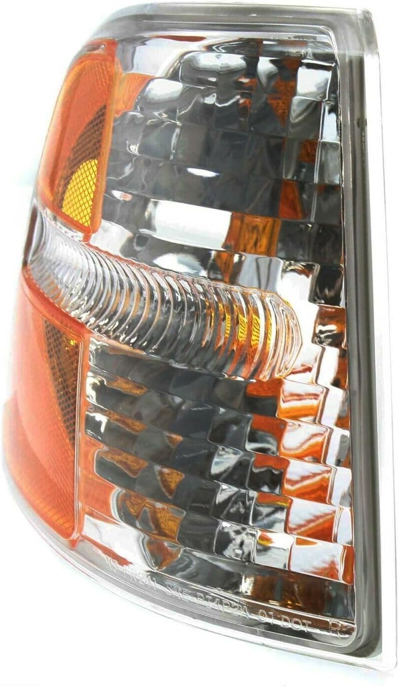 Headlight Assembly Kit for Ford for Explorer Eddie Bauer/Limited/Xls/XLT 02-04 Left and Right 4pc Without Bult-Corner Light Clear & Amber Lens Auto Body Repair-Part Name