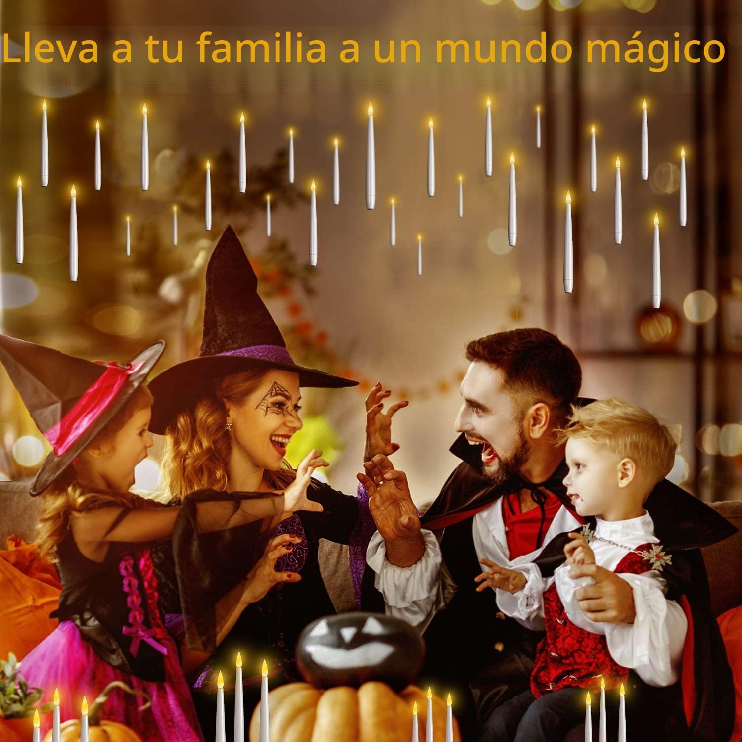 Velas LED flotantes,24 velas mágicas para colgar con varita a distancia,LED velas sin llama,velas con pilas para casa,iglesia,fiesta,Navidad,decoración navideña (24 piezas)