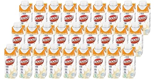 Boost Bebida nutricional completa de calorías, muy alta, caja de vainilla, 8 onzas, paquete de 27