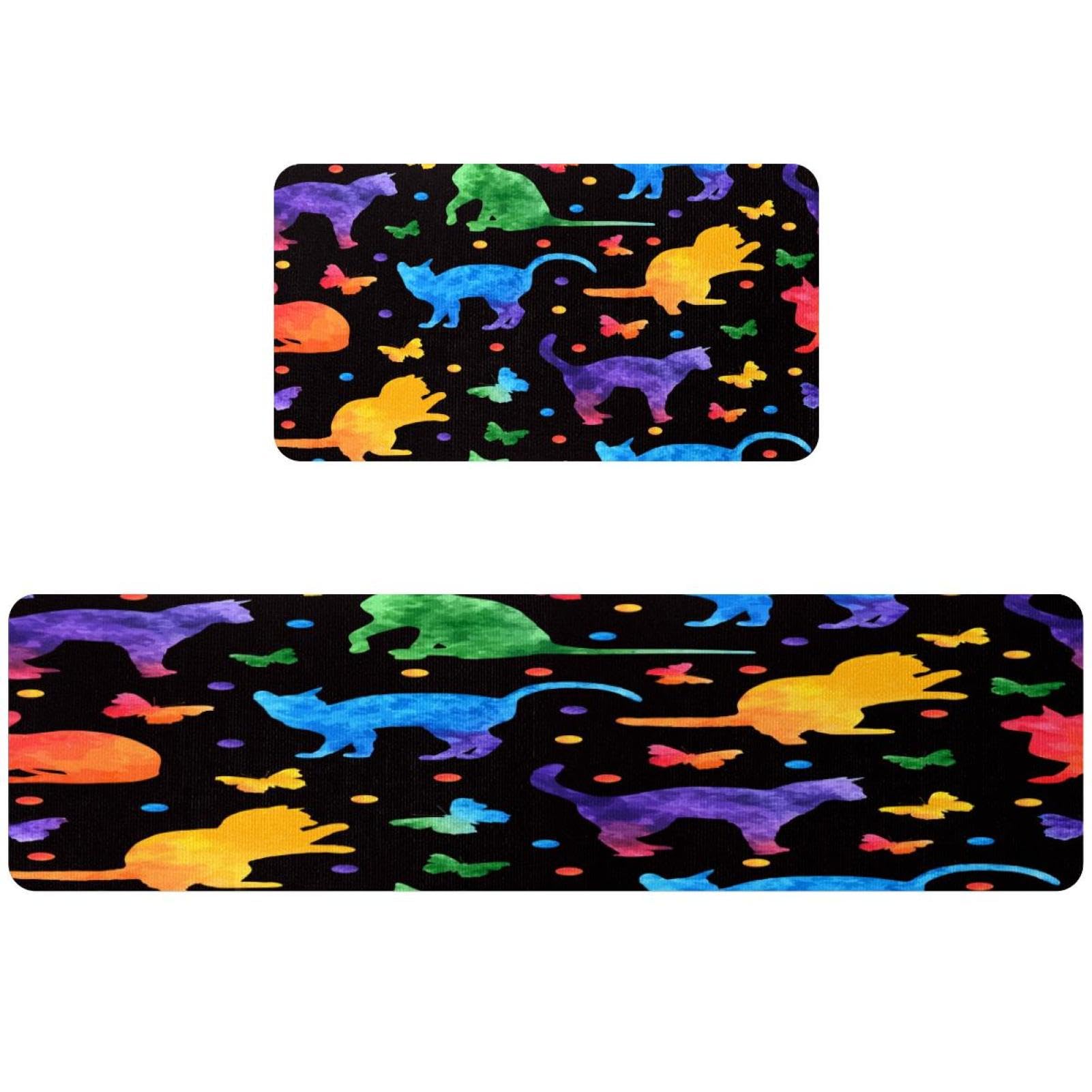 Tapis de cuisine antidérapants motif chat lavables et robustes