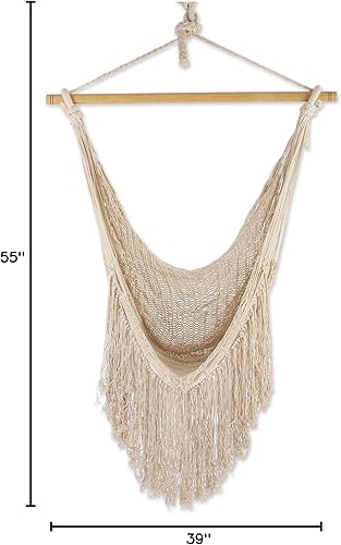 Miniatura 7 de Novica Sea Breezes in Ivory Cotton Hamaca Swing