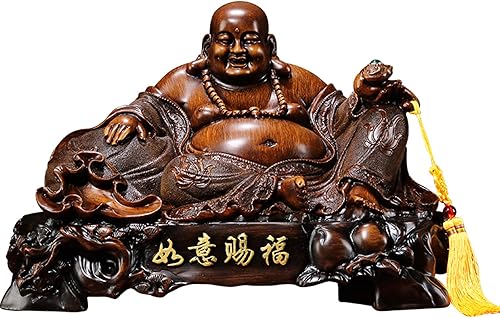 CHUNCIN - Estatuas de Buda riendo Estatuas de Buda Estatuas de Arte y Artesanía de la Suerte Felicidad Esculturas de Riqueza Decoración del Hogar