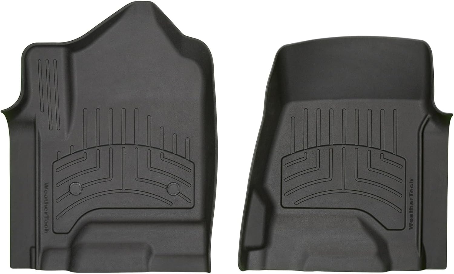 WeatherTech FloorLiner HP Custom Fit Floor Mats for Chevrolet Tahoe, Silverado 2500HD/3500HD, Escalade ESV - 1st Row (446071IM), Black