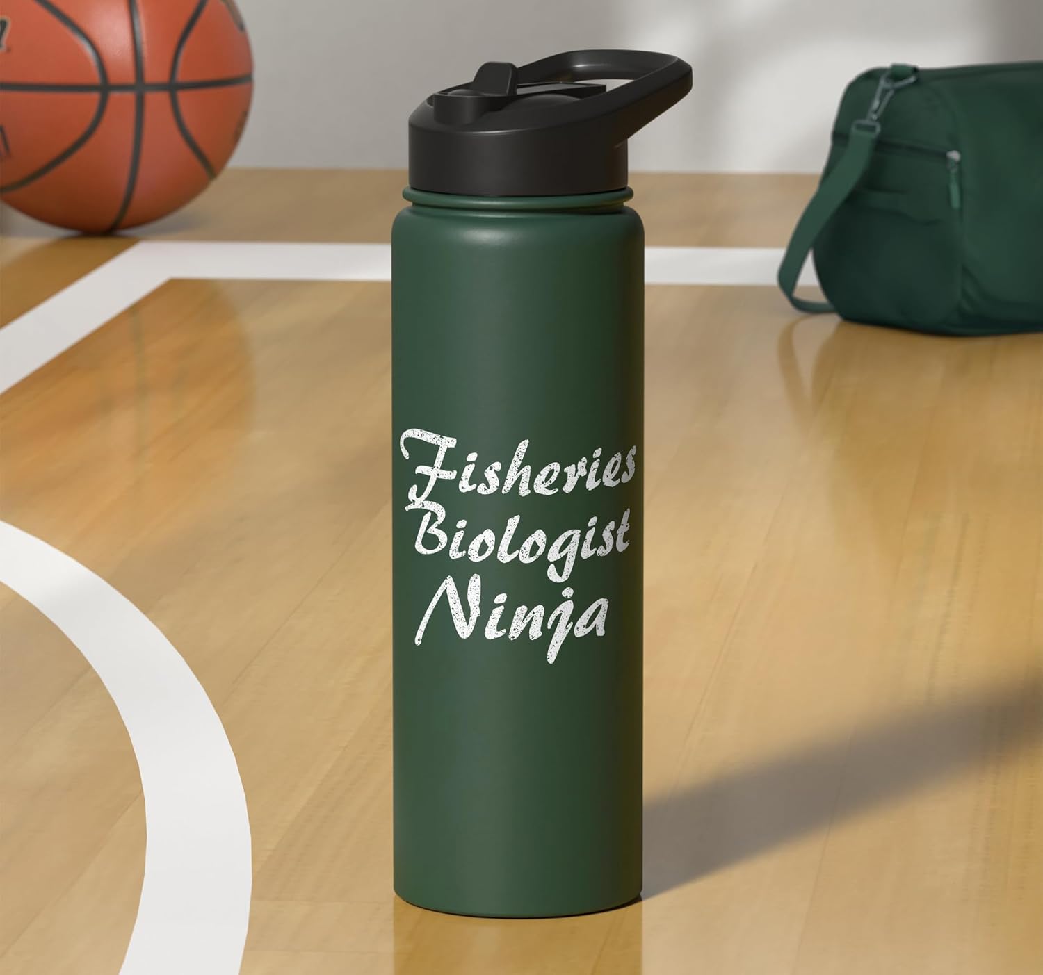 Fisheries Biologist Tshirt Job Occupation Funny Work Title Stainless Steel Insulated Water Bottle