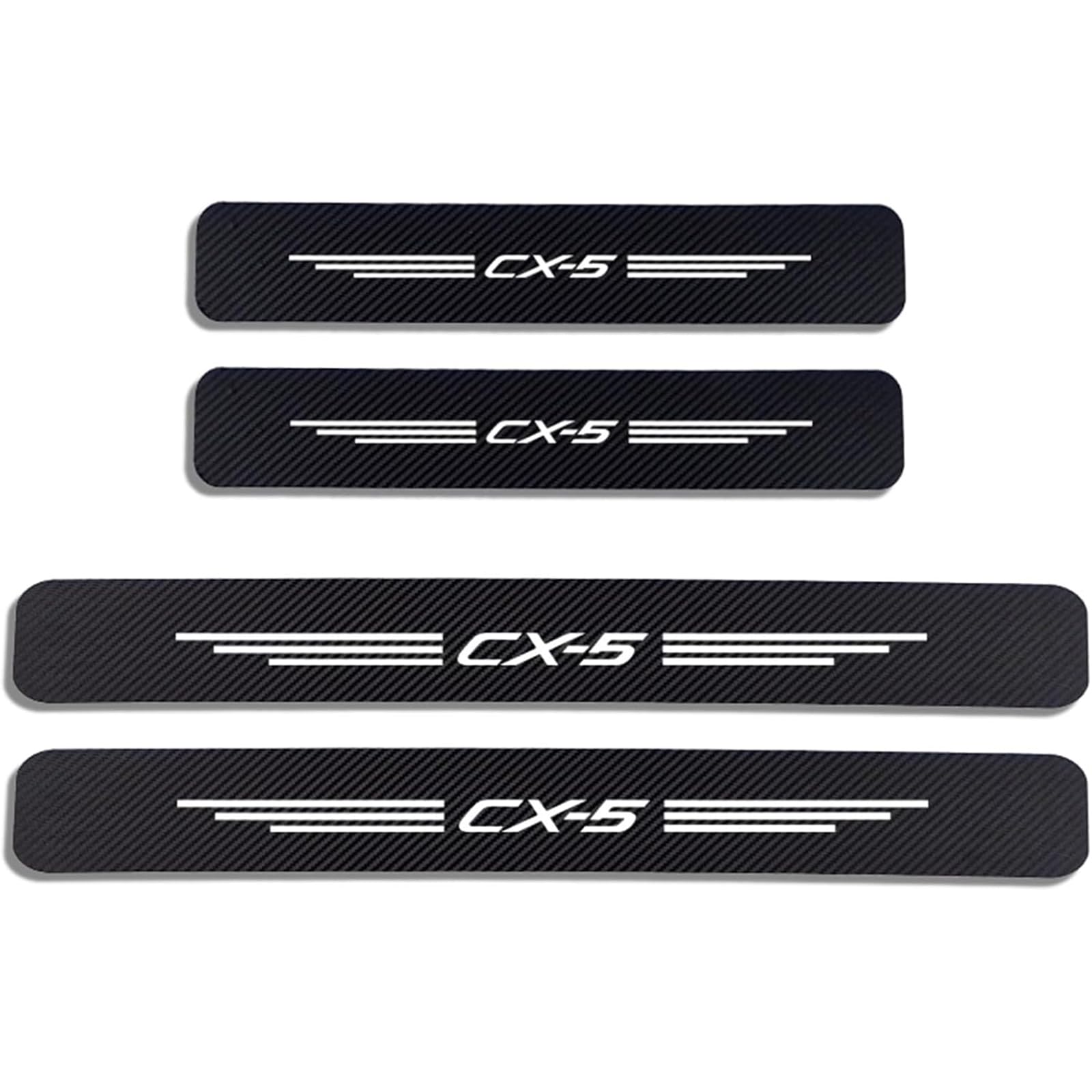 KAFMZEP Car Door Sill Protector for Mazda CX5 CX-5 CX 5 4PCS Car Door Sill Scuff Plate Carbon Fiber Stickers Accessories,White
