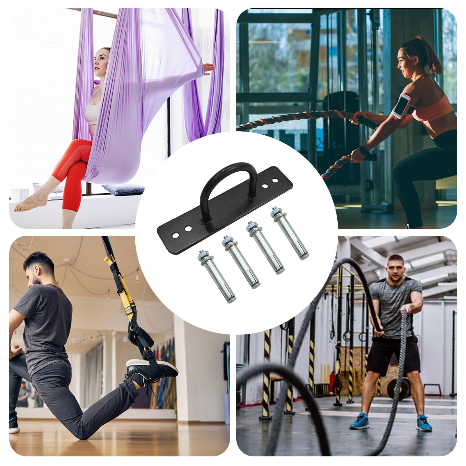 Lot De 3 Ancrages Muraux Pour Bandes De Résistance – Charge 136 Kg – Installation Facile