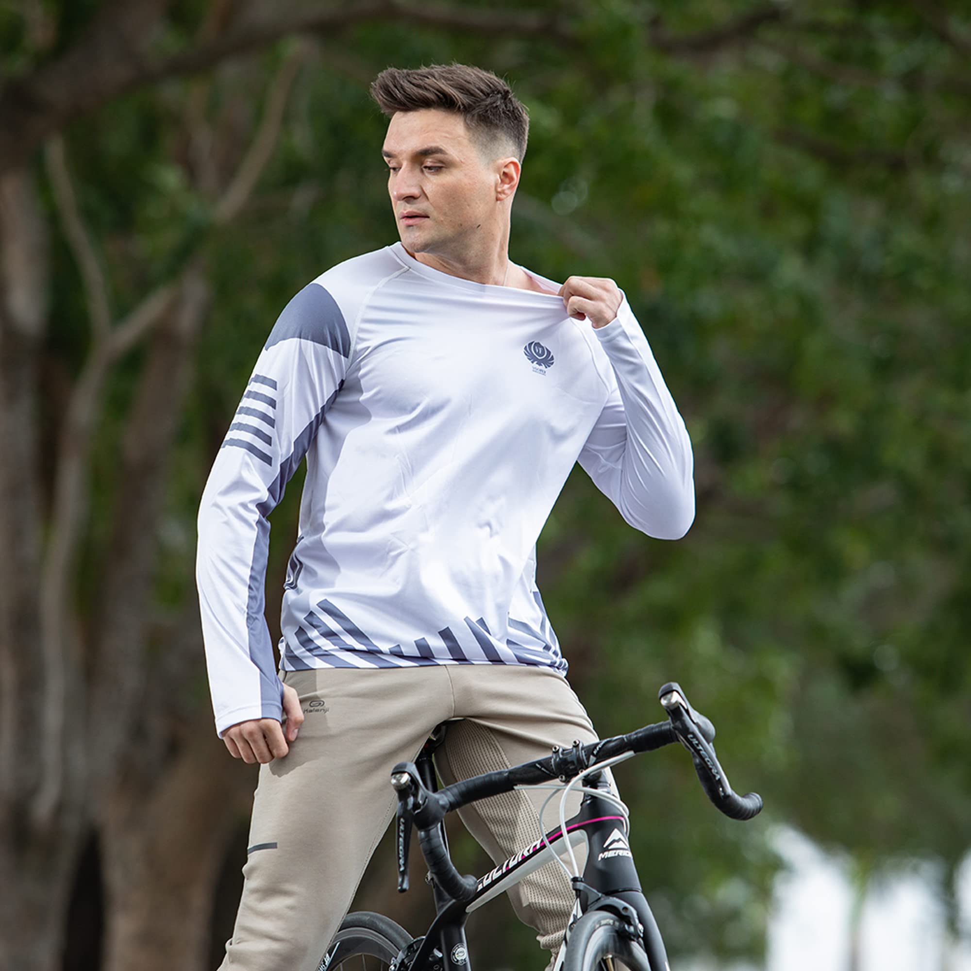 Herren Aktualisiert UV Shirt Langarm UPF 50+ Rashguard Outdoor Sports Tshirts Schwimmshirt Surfshirts Laufshirt for Men