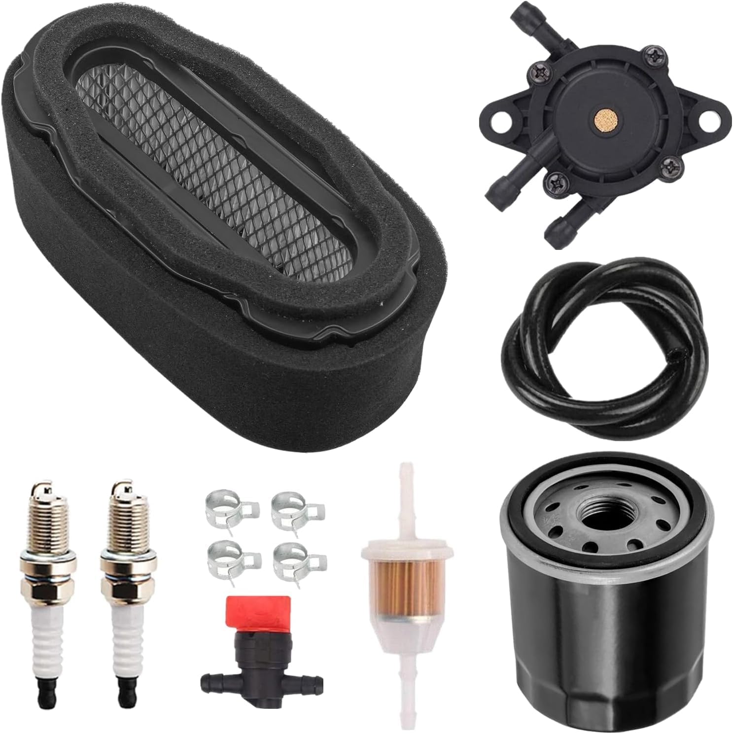 M150403 Air Filter Oil Filter Fuel Pump Replacement for 11013-7012 11013-7002 11013-7024 11013-7010 11013-7027 FH721V FH601V FH641V FH680V 4 Stroke GT245 GX255 GX335 Black