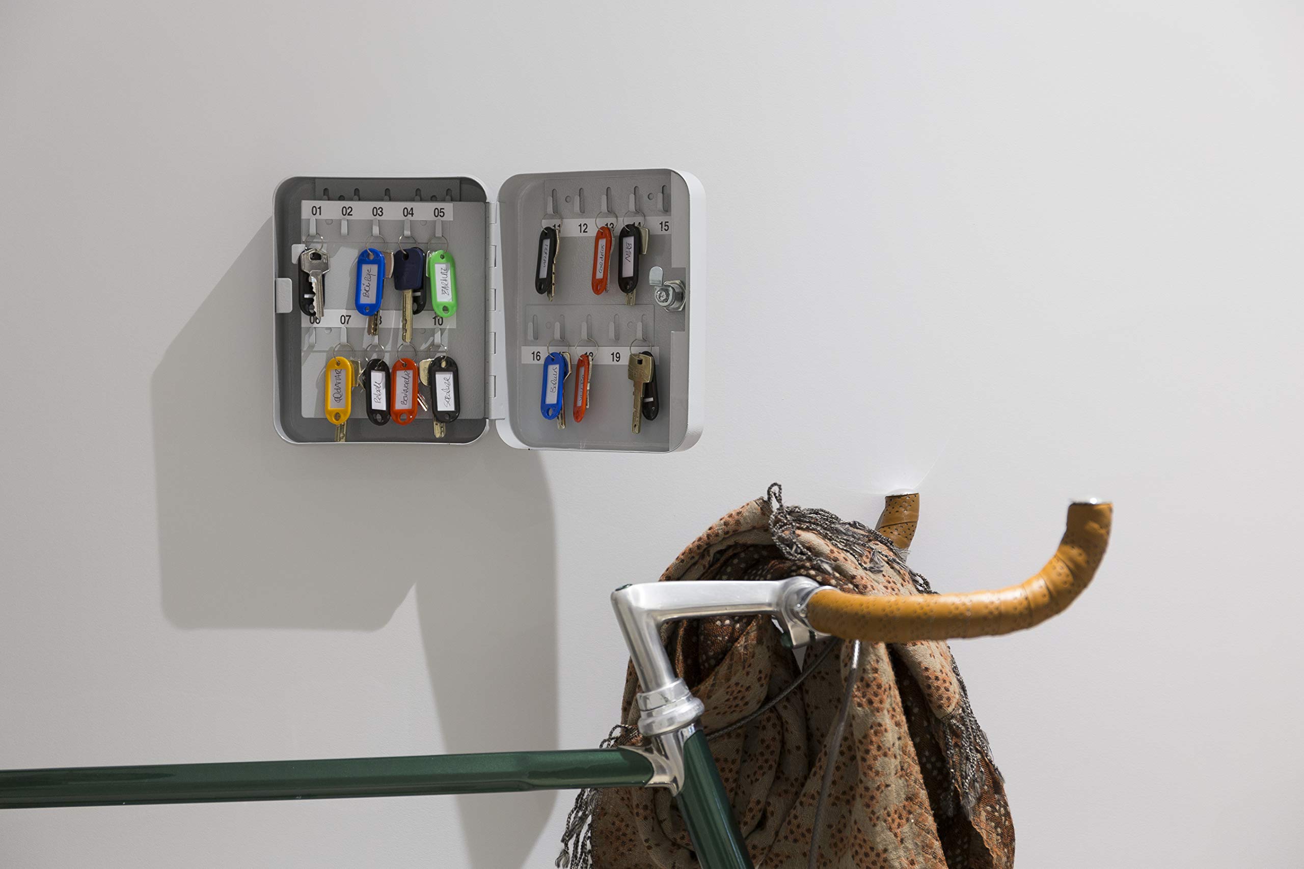 VEVOR Armoire à Clés 200 Crochets Boîte à Clés Murale En Acier 38x13,8x55 Cm Placard à Clés Avec Porte-Clés Serrure à Clé Avec 200 Étiquettes 2 Clés Rangement Sécurisé Des Clefs Maison