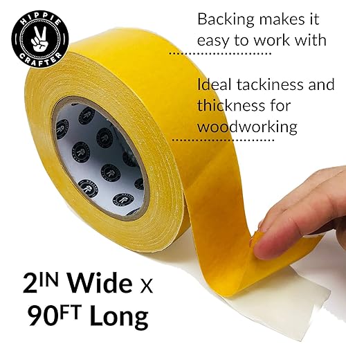 Miniatura 2 de HIPPIE CRAFTER Cinta de doble cara para carpintería, cinta de carpintería resistente de 2 pulgadas de ancho para máquinas CNC y plantillas de