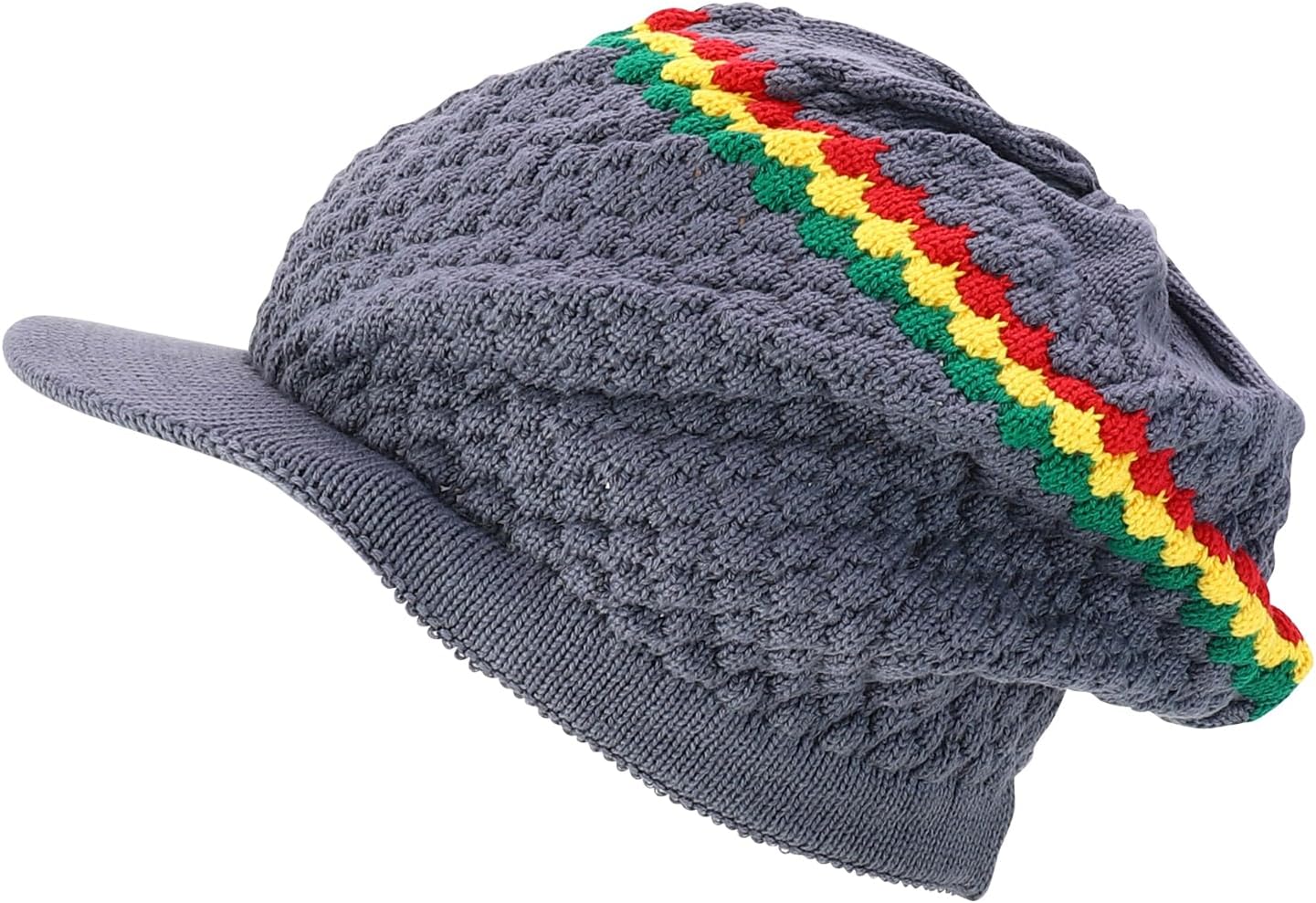 Armycrew Rastafarian Dreadlock Knit Oversized Slouch Cotton Visored Beanie