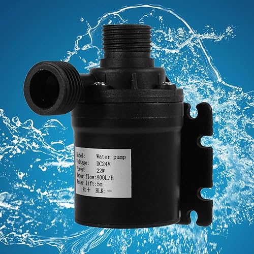 Miniatura 4 de Bomba de 24V, bomba de circulación de agua DC 24V Bomba de circulación de agua caliente de energía solar Motor sin escobillas para acuario