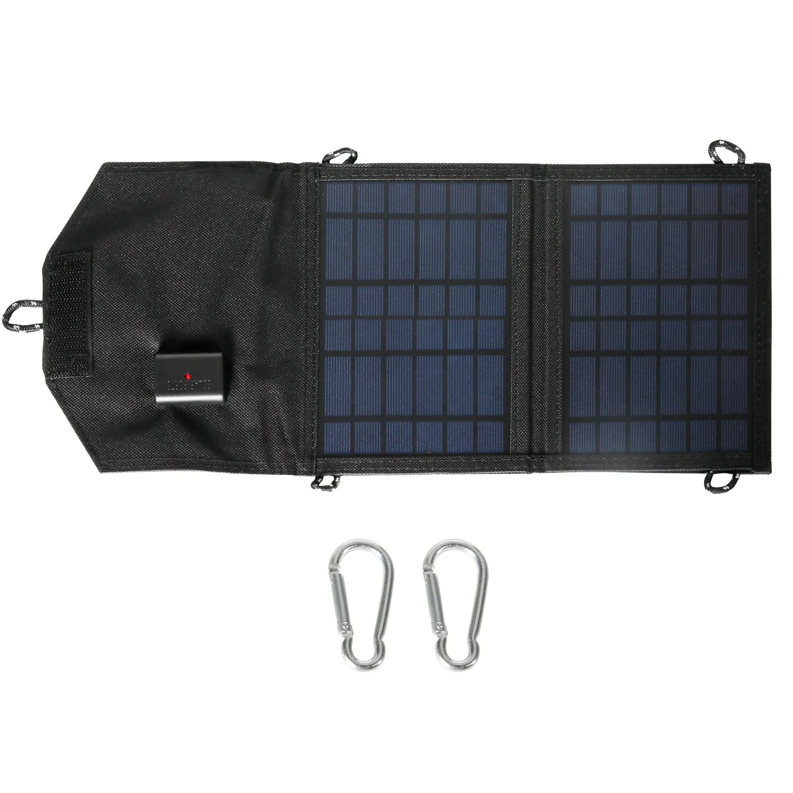 Jadeshay Pannello Solare,15W Caricatore Solare Portatile IP67 con USB 2 porte Pannello Solare Pieghevole a Ricarica Rapida per Campeggio Mobile Fotocamera