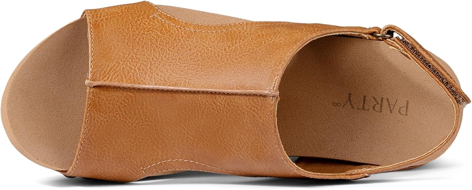 PARTY Women's Wedge Sandals With Buckle Ankle Strap for Dressy Summer - Image 4