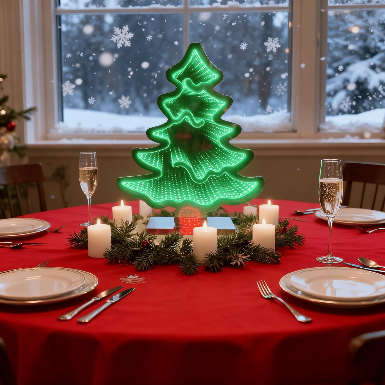 Christmas Tree Neon Signs,Best Gifts for Family,USB Powered Green Xmas Neon Lights,Xmas Neon Light for Holiday Party Home Wedding Festival Christmas Decor