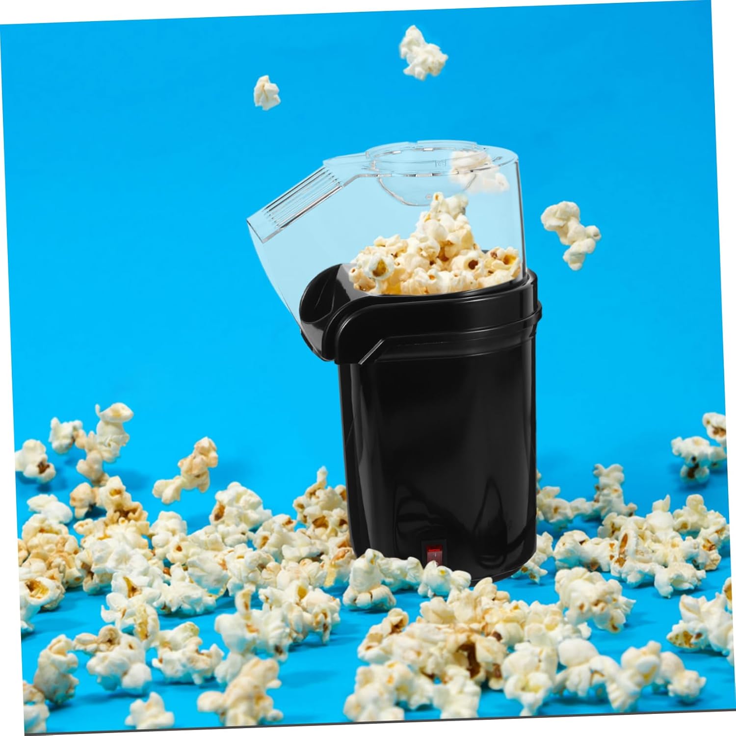 ABOOFAN 110V Electric Hot Air Popcorn Machine Mini Automatic Popcorn Maker for Home Use with Measuring Scoop for Movie Nights and Parties