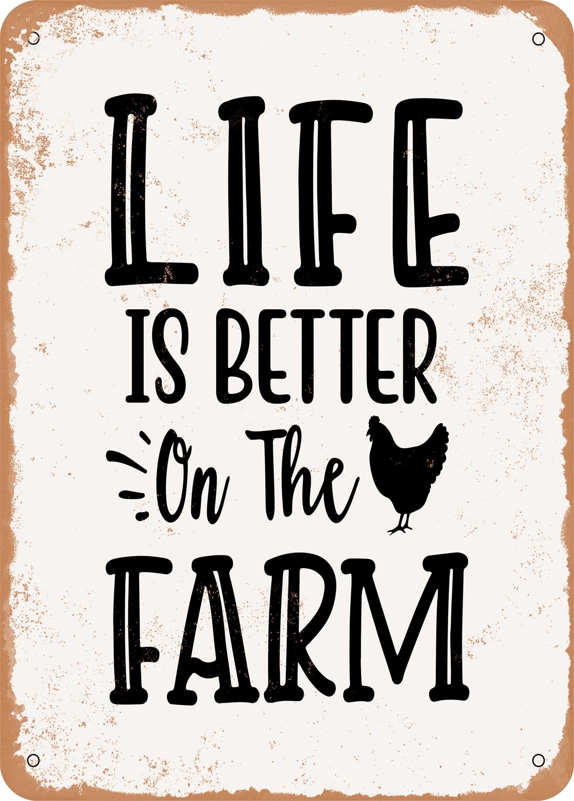 Miaomansenstore Metal Sign - Life Is Better On The Farm - Vintage Rusty Look Home Decor