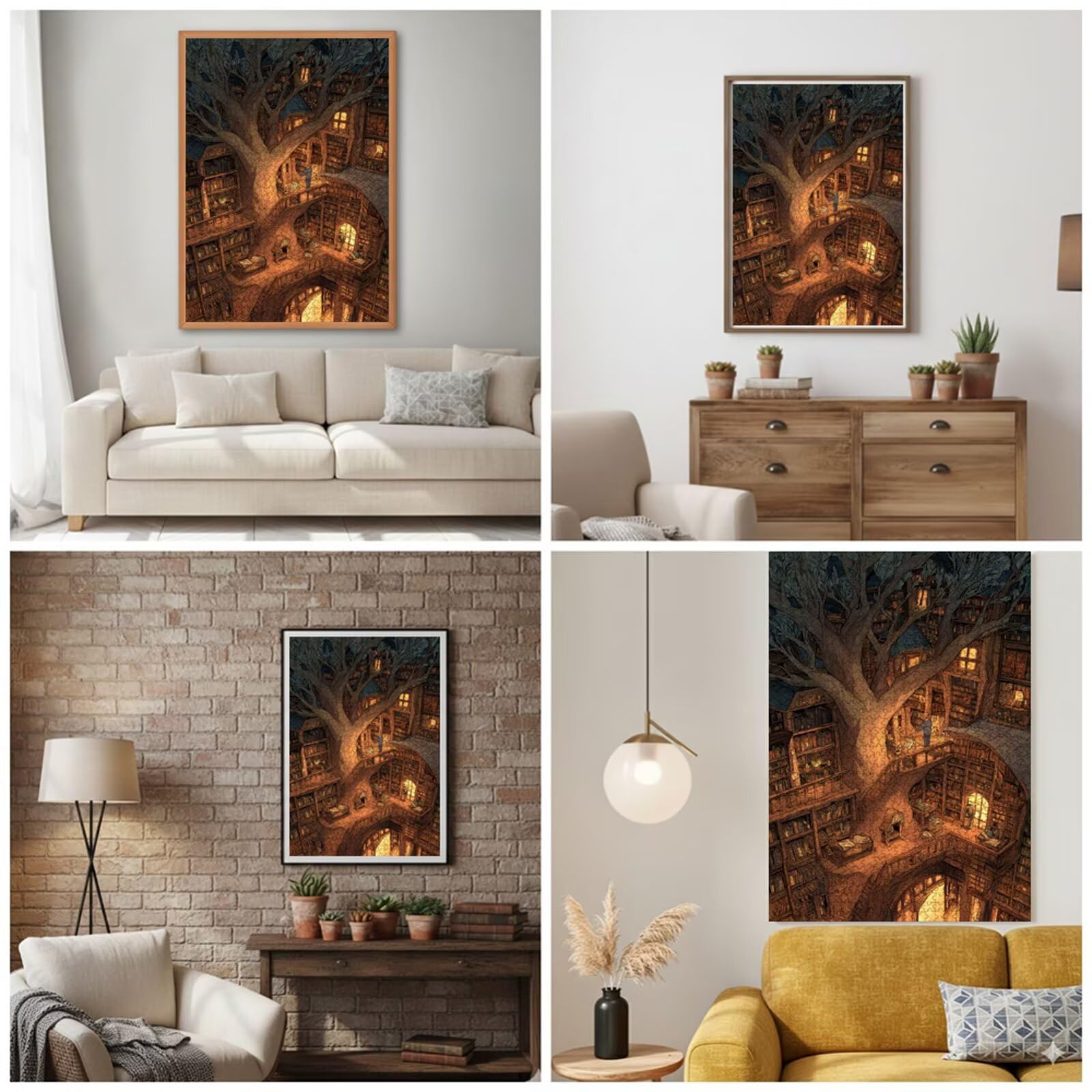 Puzzle 1500 Piezas Adultos Casa del árbol & Paisaje, Rompecabezas con Letras Traseras y Póster, Pasatiempo Antiestrés, Decoración de Pared, Regalo Decorar Mujer Hombre 87 x 57 cm (14 Años +) P3#785