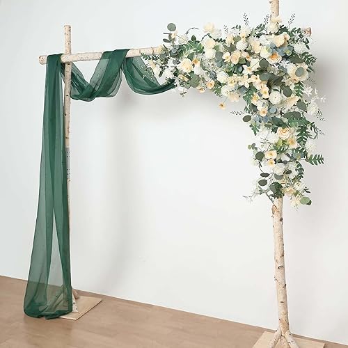 Miniatura 8 de Efavormart - Paneles de cortina de organza transparente verde esmeralda cazador de 18 pies, cenefa de ventana, cenefa de arco de boda, tela drapeada