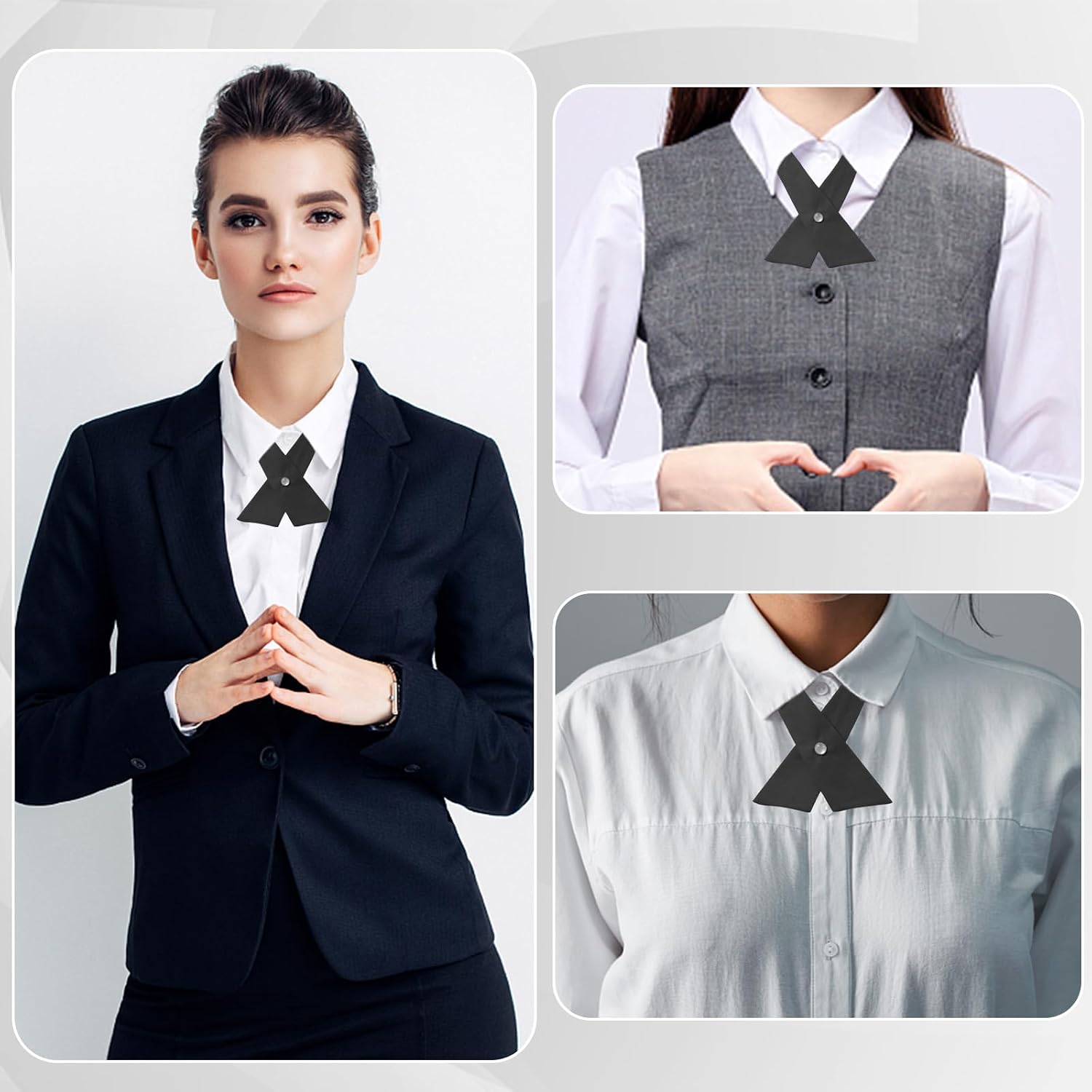 Luckyvestir Criss Cross Bow Tie for Women, Crossover Bowtie for Graduation