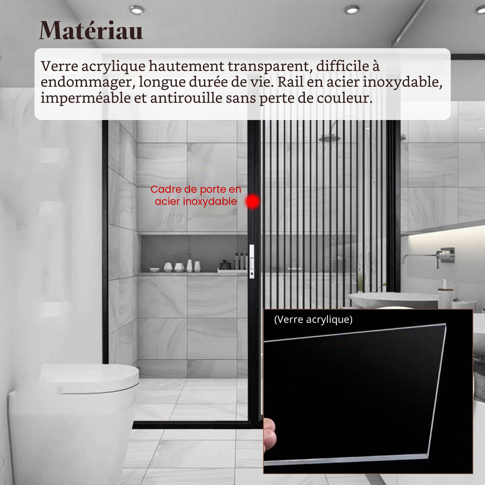 Portes pliantes télescopiques Porte pliante avec poignées et vitre, Porte Accordéon intérieure personnalisable pour cuisine/ salle de bain/ chambre à coucher avec serrure, Kit de porte de séparation d