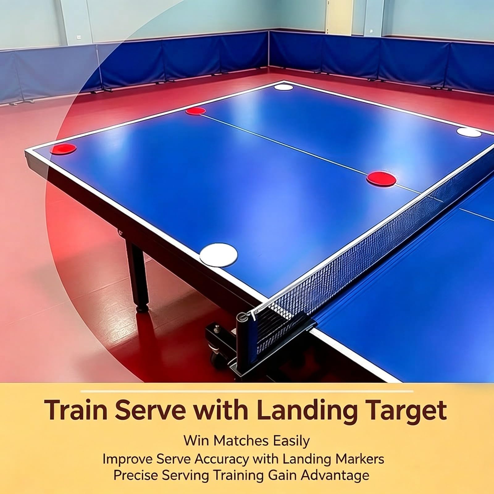 Dispositivo per l'allenamento ping pong, diametro 10cm, base acciaio inox