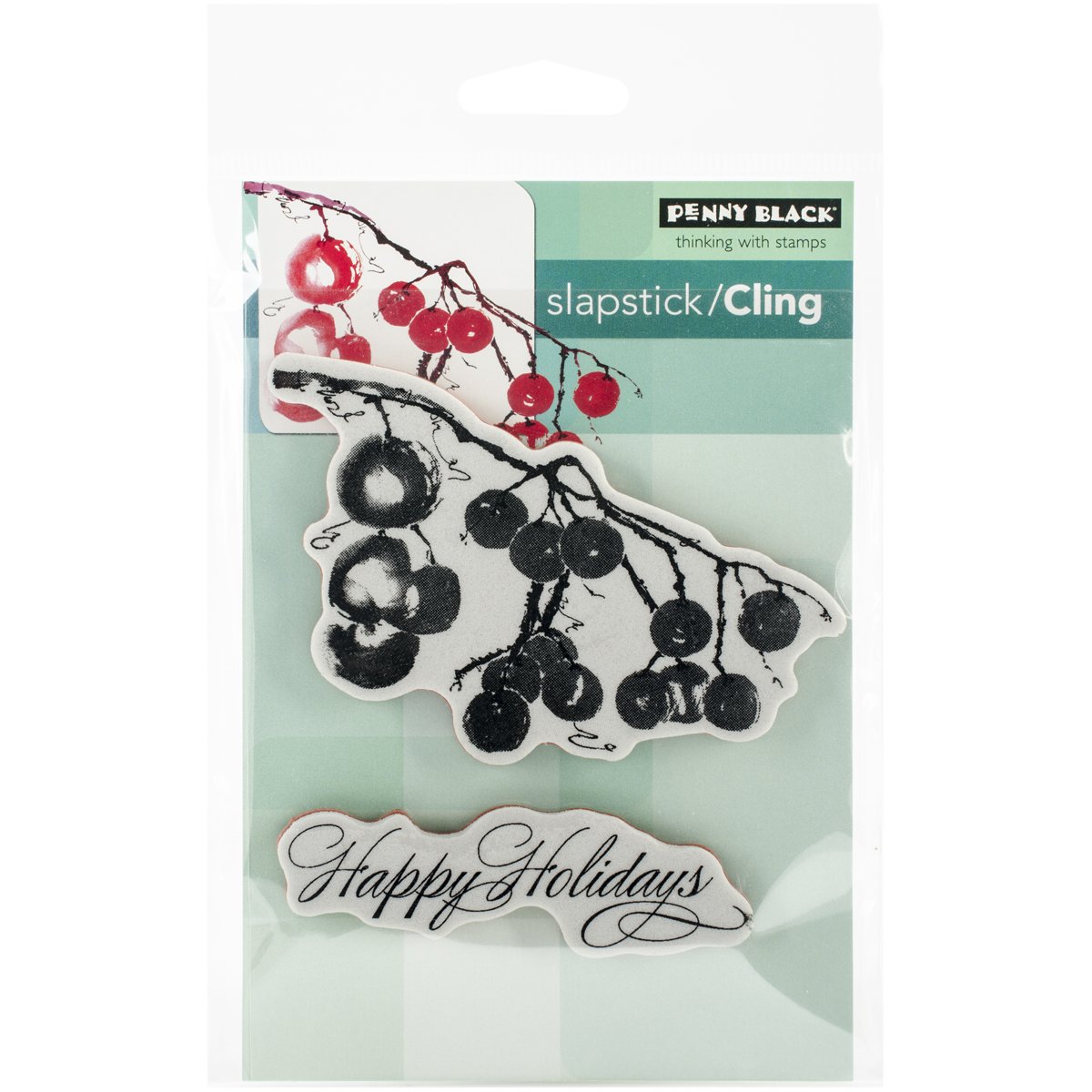 Penny Black Transparent Cling Rubber Stamp 5-Inch X 7.5-Inch Sheet-Berry Merry Christmas