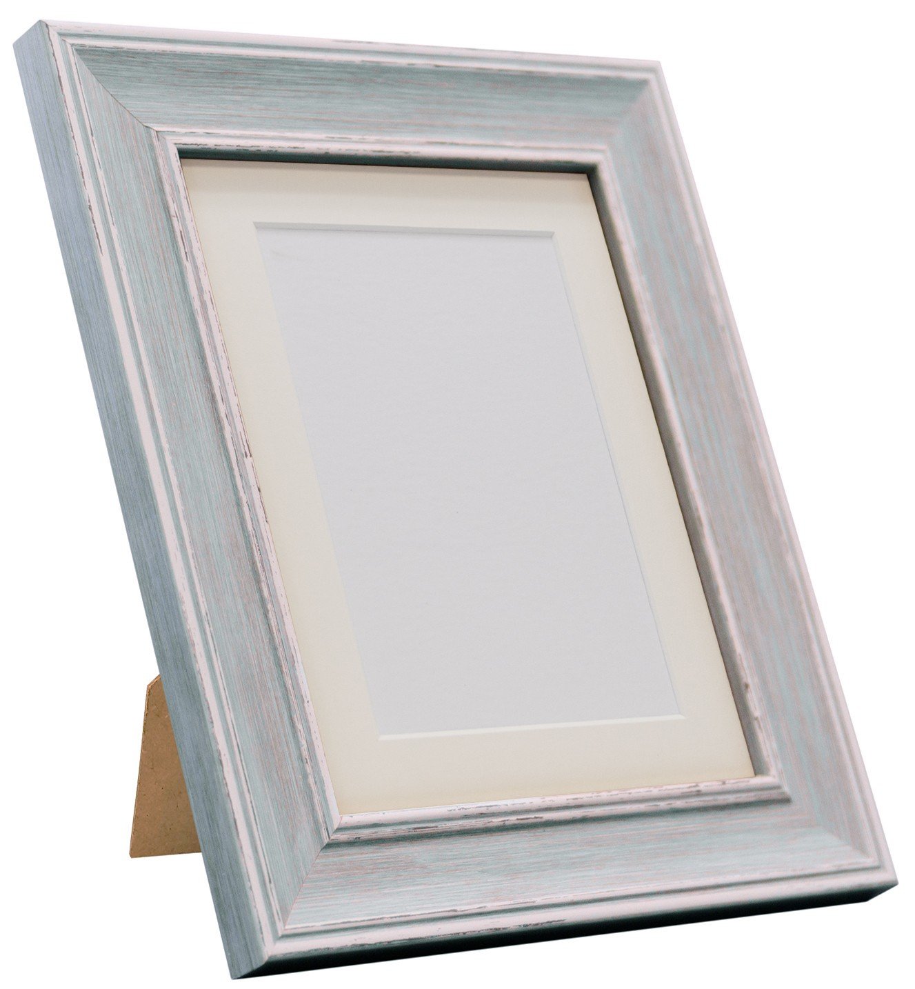 Frames By Post Ivory Mount Scandi Distressed Blue Picture Photo Frame With A2 For Image Size A3