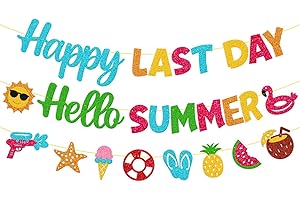 25ft HAPPY LAST DAY OF SCHOOL HELLO SUMMER BANNER GOODBYE SCHOOL HELLO...
