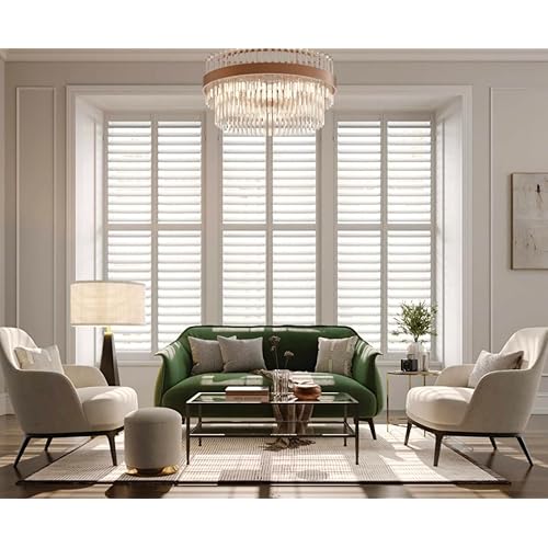 DIY Interior Wood Window Shutter Kit, Kit 24” x 36”, Other, White, Easy 60-Minute Assembly