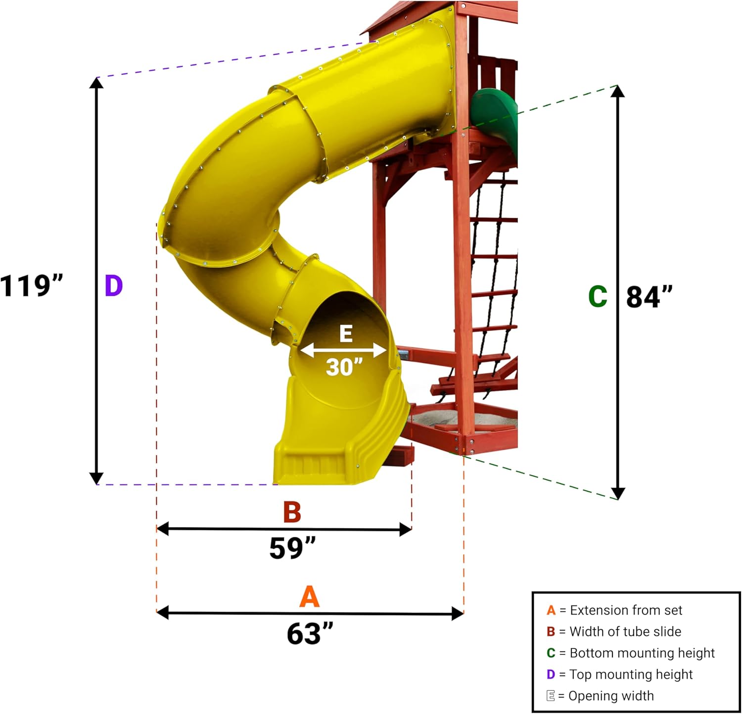 Swing-N-Slide 7 ft.Turbo Tube Slide, Yellow