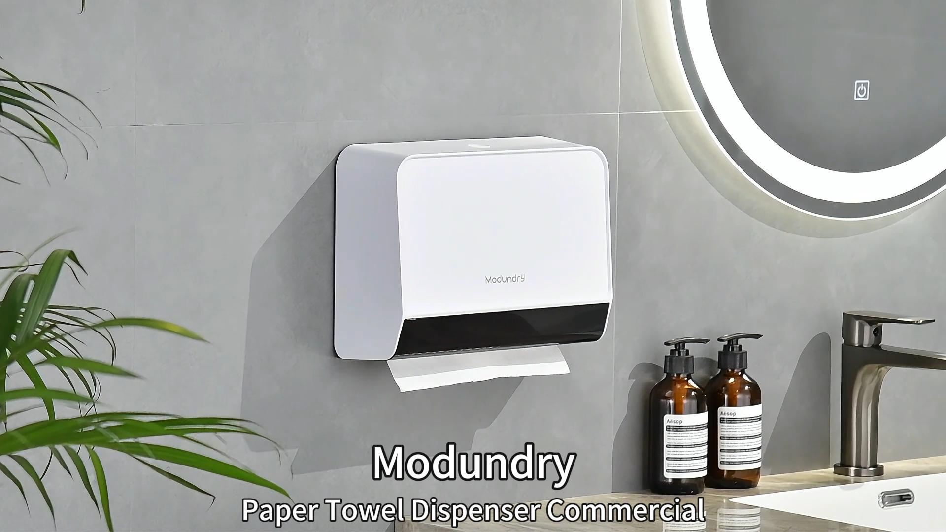 Modundry Dispenser Asciugamani Carta Da Parete, Con Serratura E Finestra Trasparente, Bianco