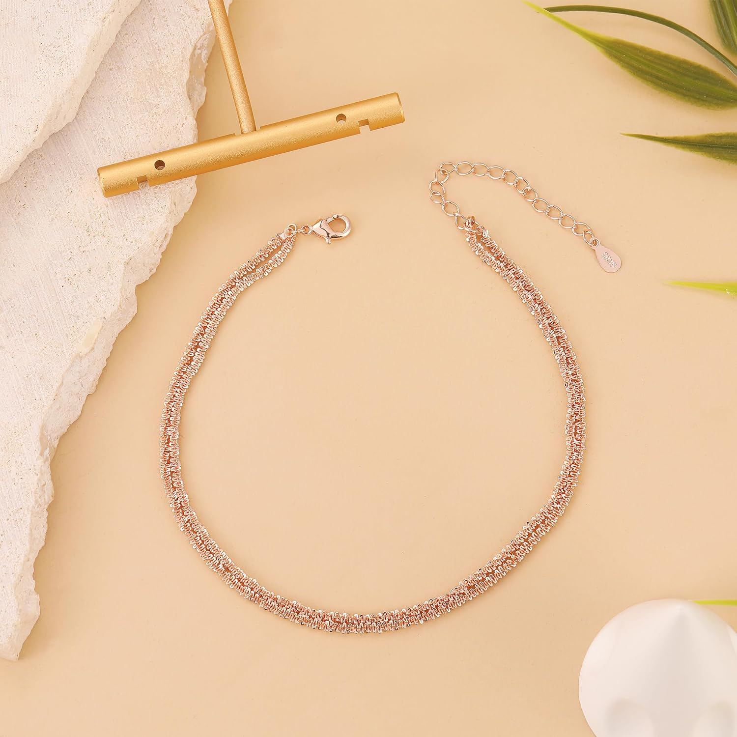 Kenivira Sterling Silver Ankle Bracelets for Women,Gold Dainty Layered Waterproof Anklet for Women, Anklet Set Stackable Beach Gift Adjustable Size