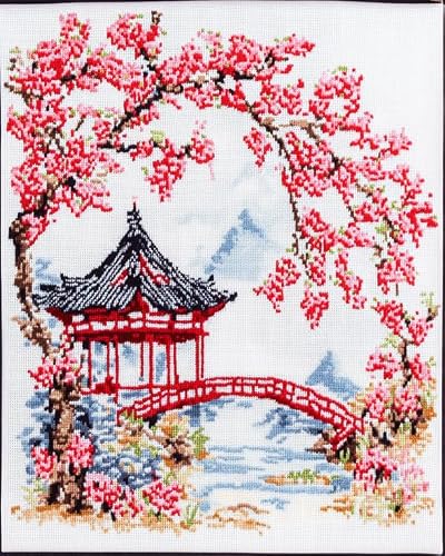 Japanese Classic Cross Stitch Kit Cherry Blossom Garden