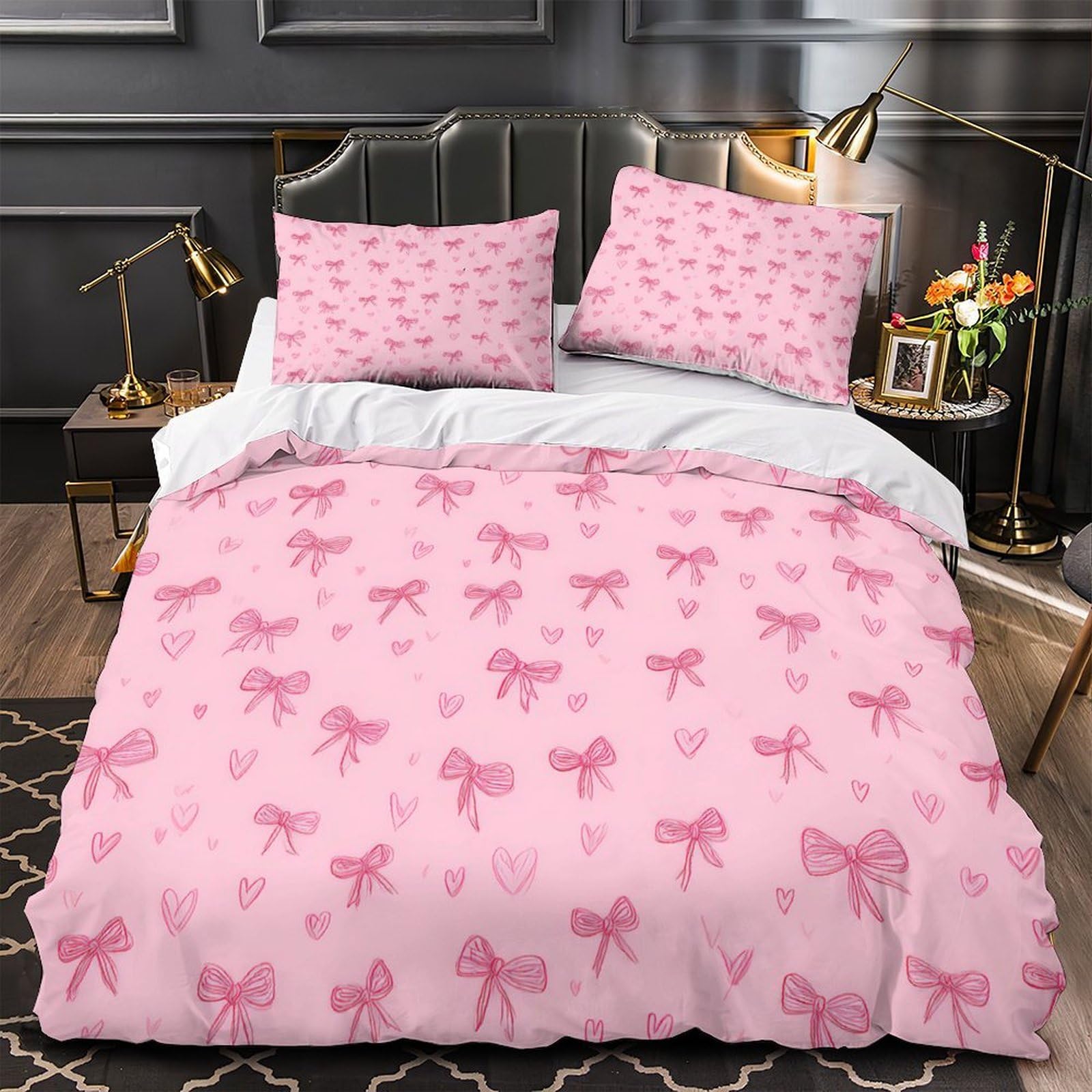 Housse de couette pomme de pin 200x200cm parure lit double microfibre 3D