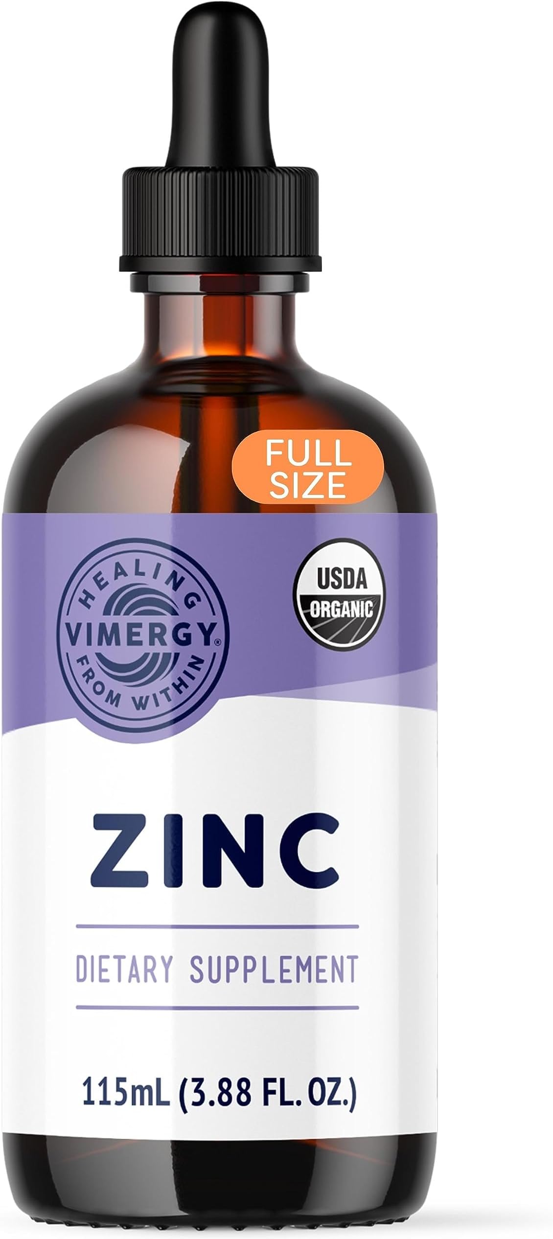 Vimergy Organic Liquid Zinc, 57 Servings Alcohol Free