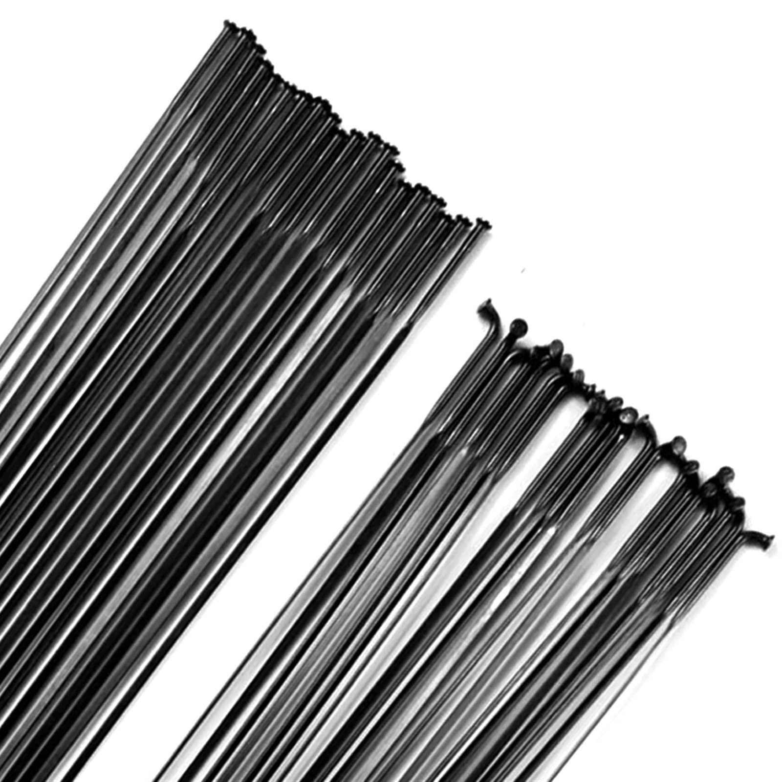 Raggi per Bici, 10 Raggi in Acciaio Inossidabile 14G Neri Leggeri for Bicicletta, piegati a J/Dritti, Lunghezza 204-302 mm con giunzioni(246mm)