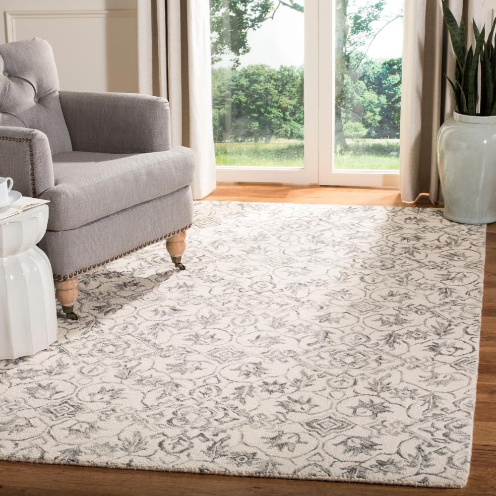 SAFAVIEH Dip Dye Collection Runner Rug - 2'3" x 8', Grey & Ivory, Handmade Wool, Ideal for High Traffic Areas in Living Room, Bedroom (DDY902F)