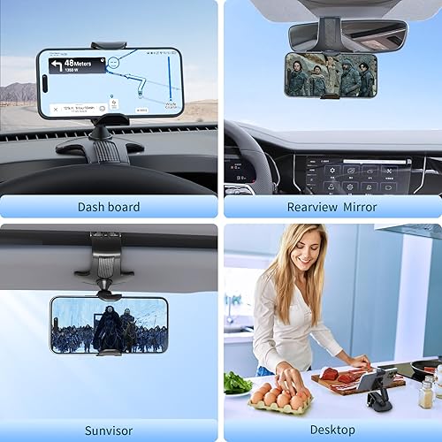 Miniatura 6 de Soporte multifuncional para teléfono móvil para tablero de instrumentos de automóvil, rotación de 360 grados, soporte universal para teléfono