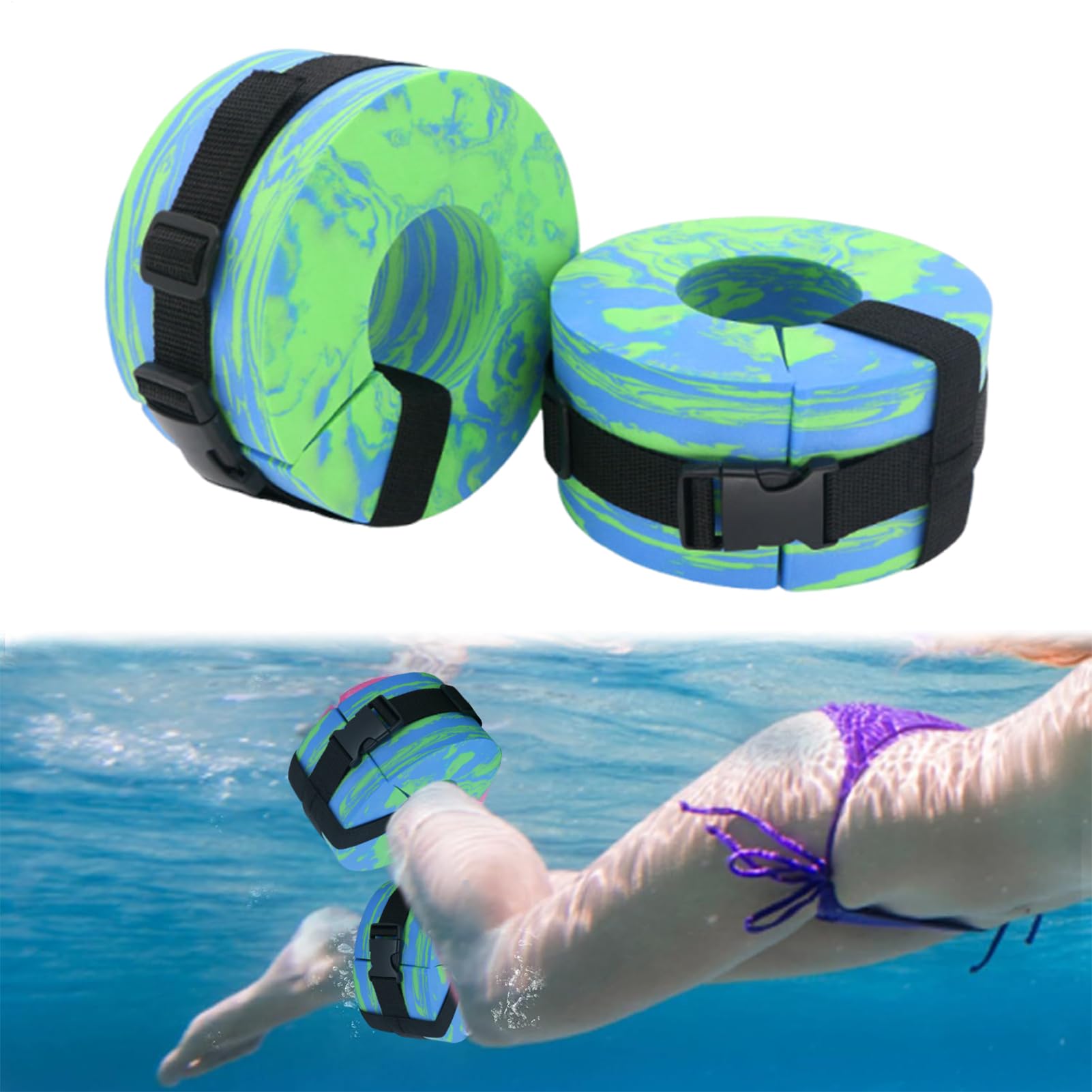 Aqua-Knöchelgewichte | Ausrüstung mit Eva-Manschetten | Tragbares Gewicht für Becken, Knöchel, Arme, Gürtel, Amateure, Anfänger, Erwachsene, Athleten