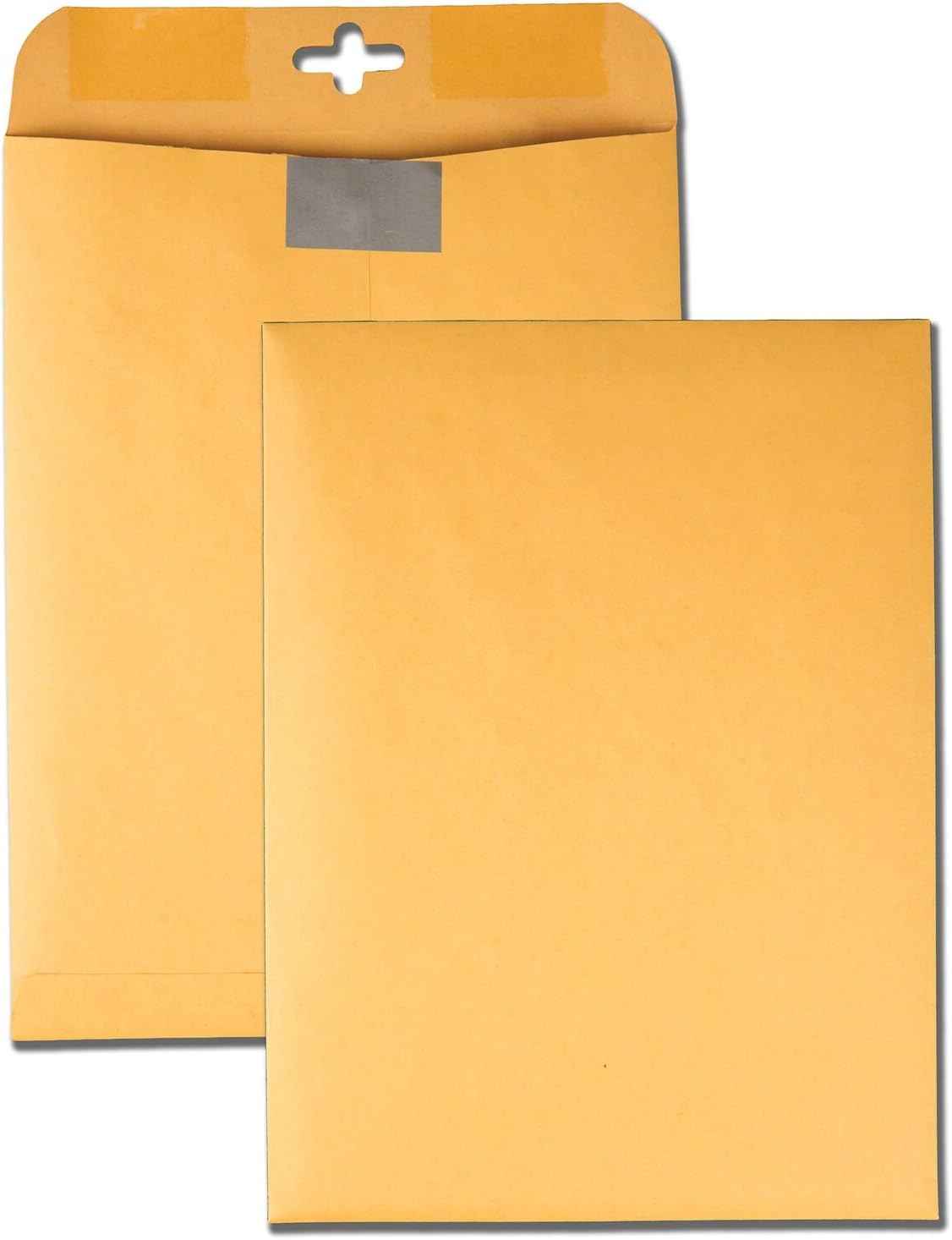Quality Park 9 x 12 Postage Saving ClearClasp Envelopes, with Reusable Redi-Tac Closure & Gummed Flap, 28 lb Kraft Paper, 100 per Box (QUA43568)