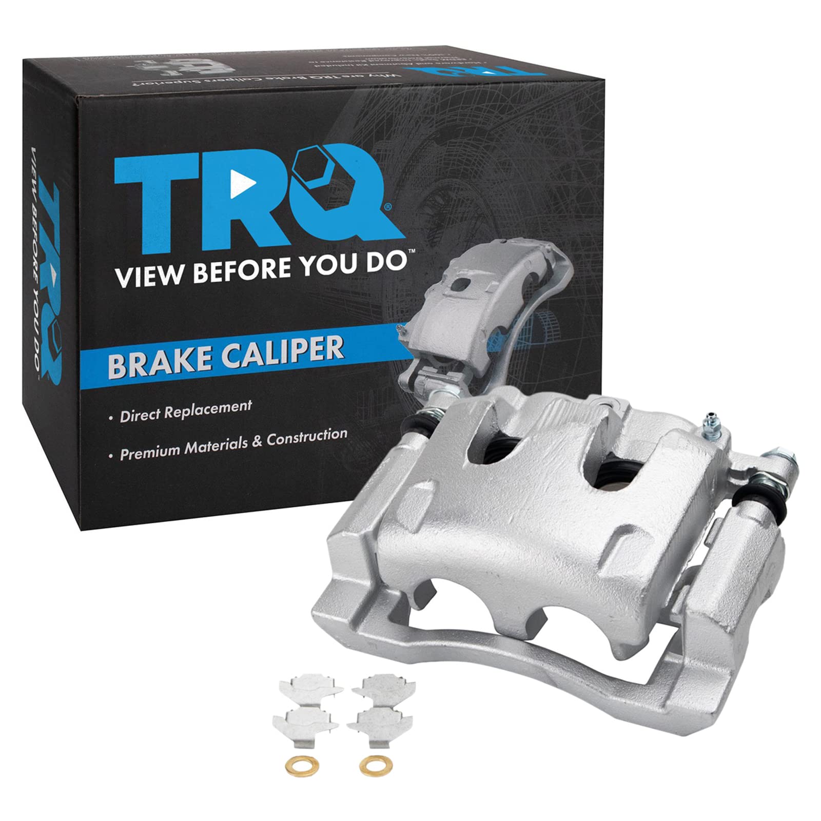 TRQ Rear Left Brake Caliper w/Bracket Drivers Side