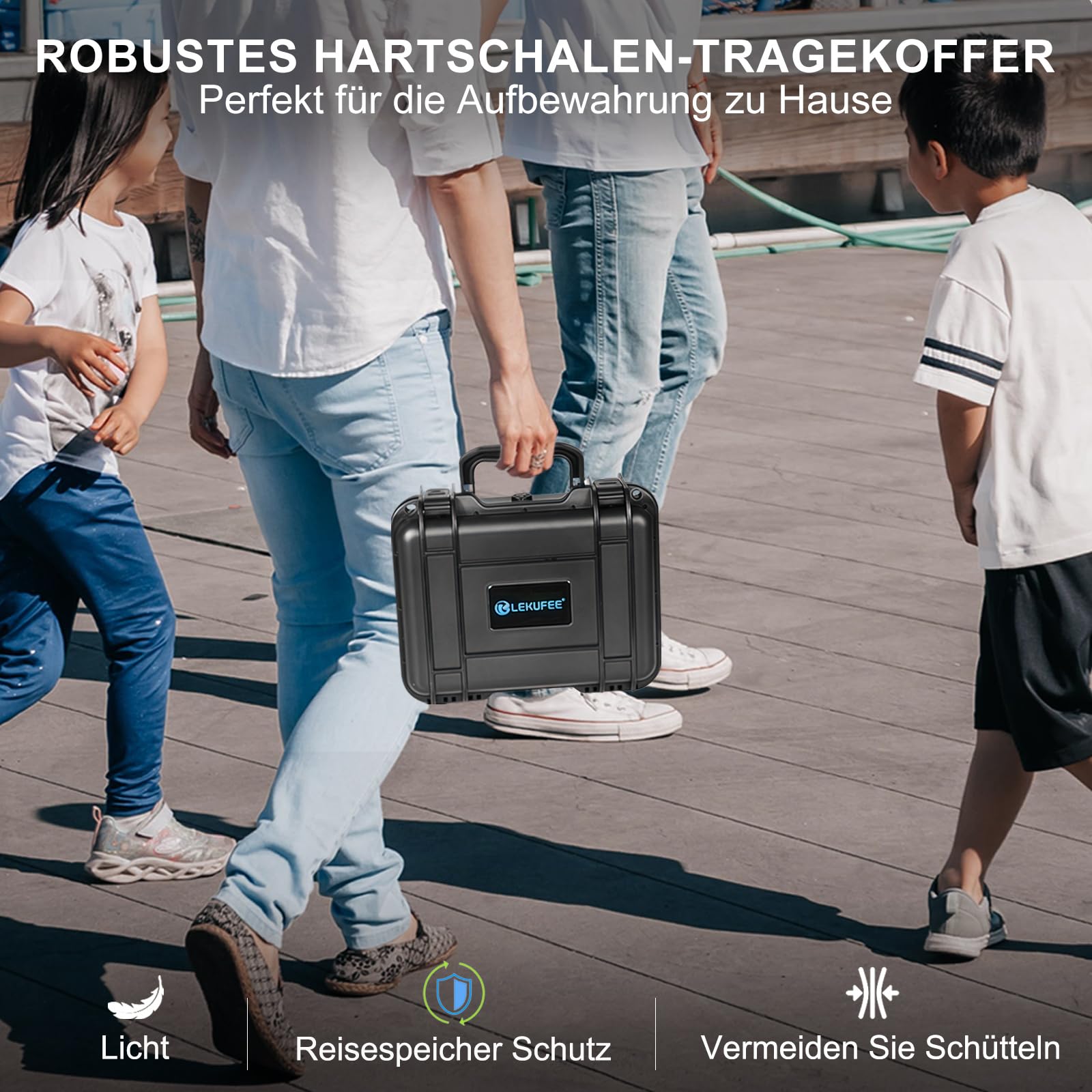 LEKUFEE wasserdichte Koffer für DJI Osmo Pocket 4, Osmo Pocket 3,DJI Mic 3/2/ Mini, Standard Combo, Kreativ Combo, Essential Combo und Zubehör (Nur Tasche)