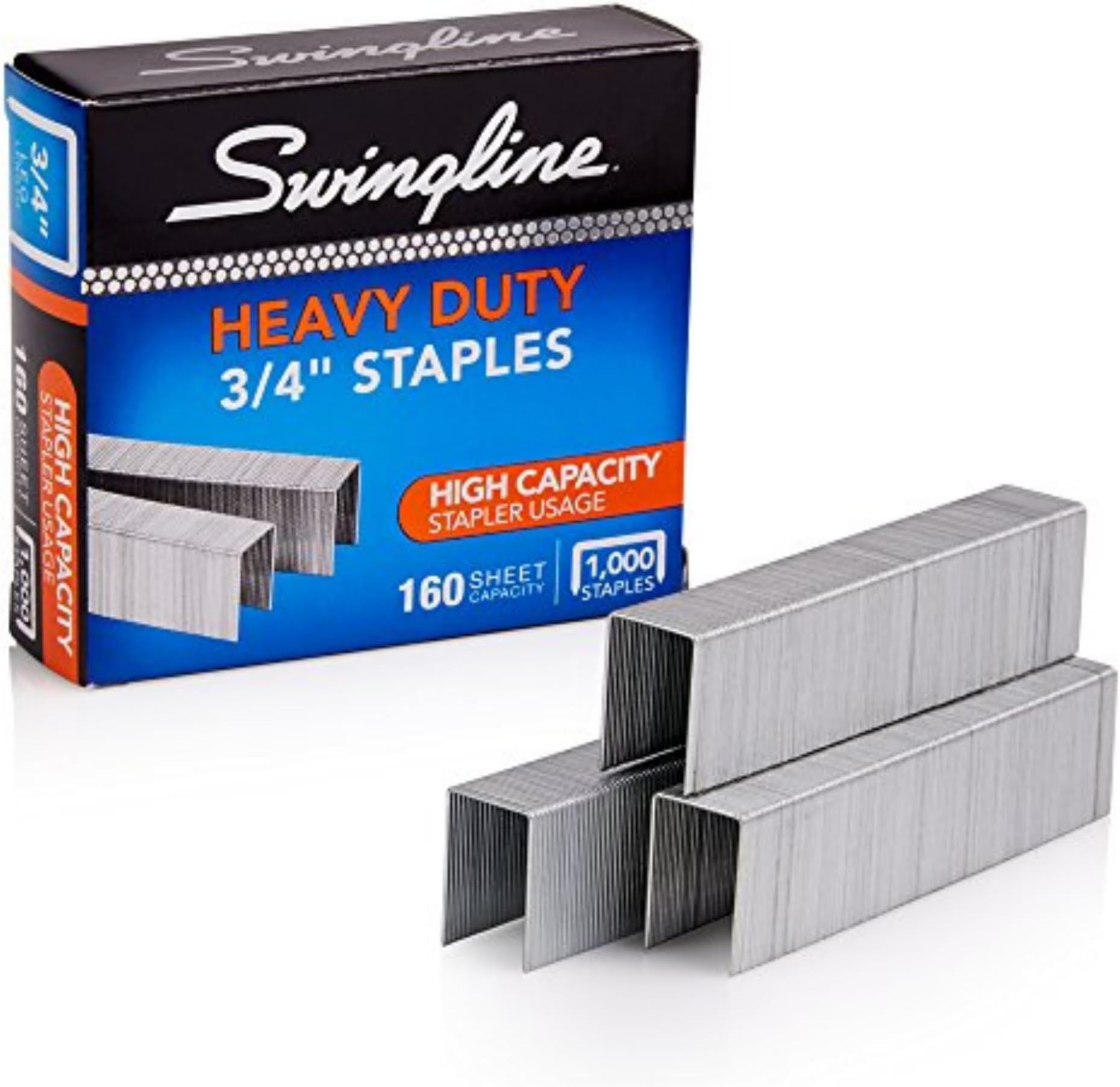 Swingline Staples Heavy Duty for Desktop Stapler, 3/4" Length, 100/Strips, 1000/Box (35319)