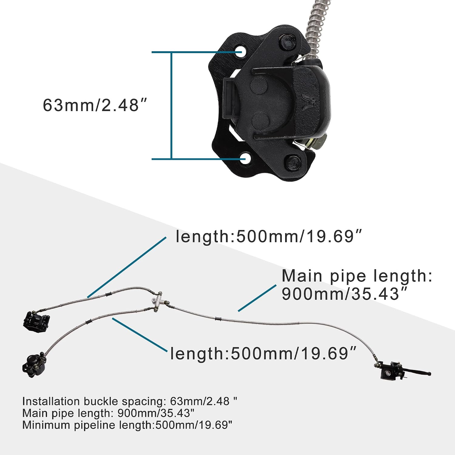 GOOFIT Front Disc Brake Master Cylinder Hydraulic Caliper Assembly Replacement for Chinese 110cc 125cc 150cc 200cc 250cc ATV Four Wheeler Buggy Quad Bike